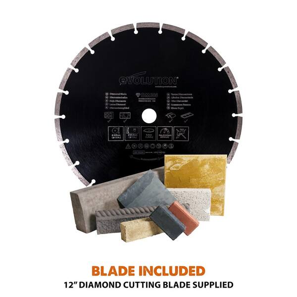 Evolution Power Tools - 15 Amp 12 in. Corded Portable Concrete Saw