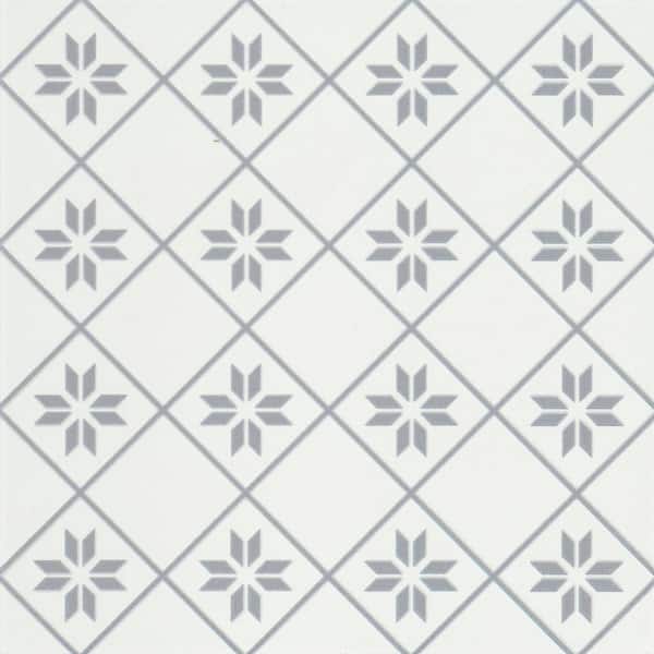 EMSER TILE Geometry Gray 9.84 in. x 9.84 in. Matte Patterned Look Porcelain Floor and Wall Tile (10.768 sq. ft./Case)