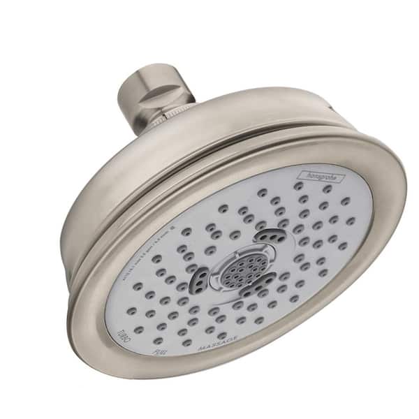 Hansgrohe 3-Spray 5.3 in. Single Wall Mount Fixed Adjustable Shower Head in Brushed Nickel