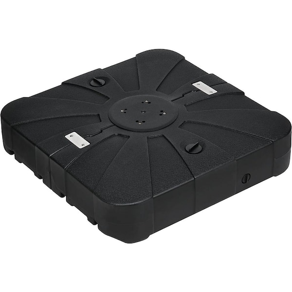 Unbranded Outdoor Plastic Patio Umbrella Base in Black, Filled with 220 lbs. Water or 410 lbs. Sand (33 in. x 33 in. x 6.7 in.)