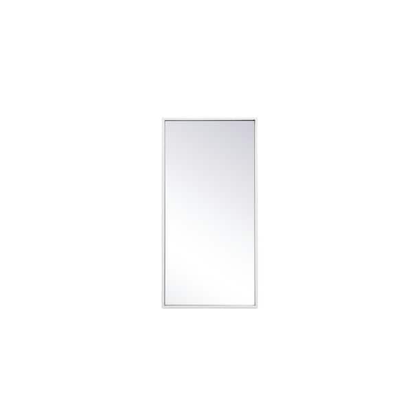 Unbranded Small Rectangle White Modern Mirror (14 in. H x 28 in. W)