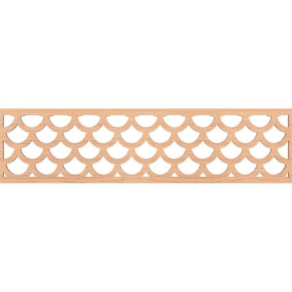 Ekena Millwork Hudson Fretwork 0.25 in. D x 47 in. W x 12 in. L Hickory Wood Panel Moulding