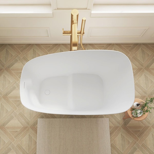 SJ STAR&JANE Verna 51 in. x 29 in. Solid Surface Freestanding