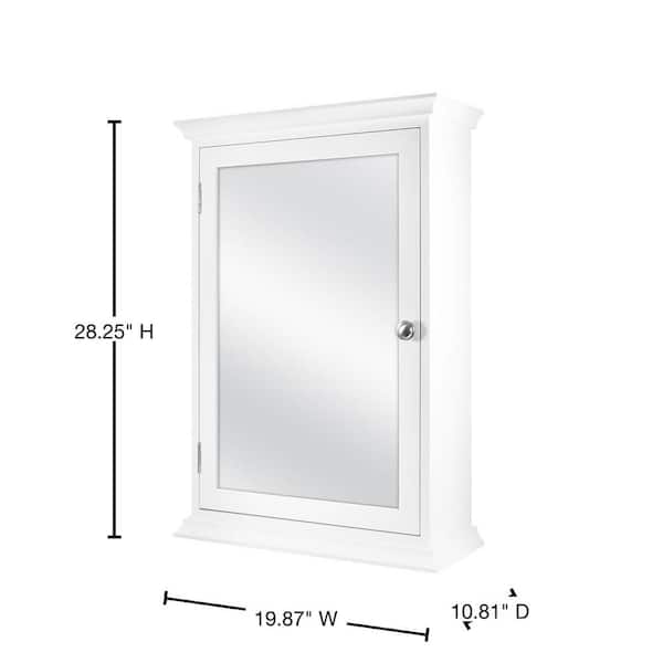 19-7/8 in. W x 28-1/4 in. H Fog Free Framed Recessed Mount Extended Storage Bathroom Medicine Cabinet in White 19-7/8 in. W x 28-1/4 in. H Fog Free Framed Recessed Mount Extended Storage Bathroom Medicine Cabinet in White