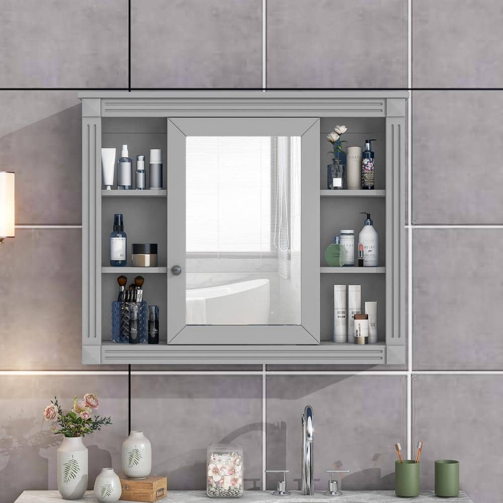 35 in. W x 28.7 in. H Rectangular MDF Bathroom Wall Mounted Medicine Cabine