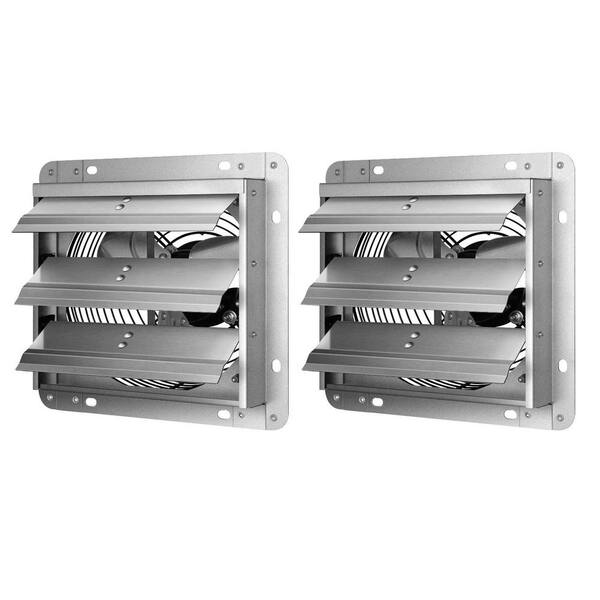 2-Pack 10 in. 3-Speed Silver Aluminum Indoor Wall Mount Fan Electric Attic Fan