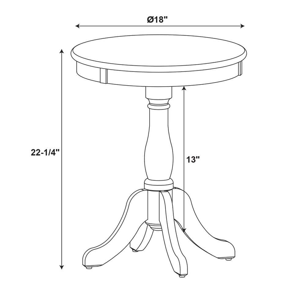 Contemporary Saber Black Round Wood Side Table
