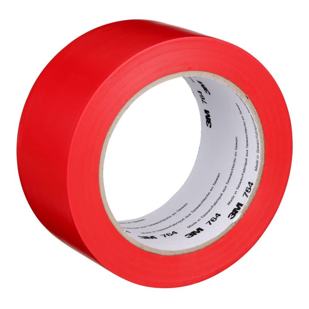 3M General Purpose Vinyl Tape 764, Red, 2 in. x 36 yd. 5 mil. 24