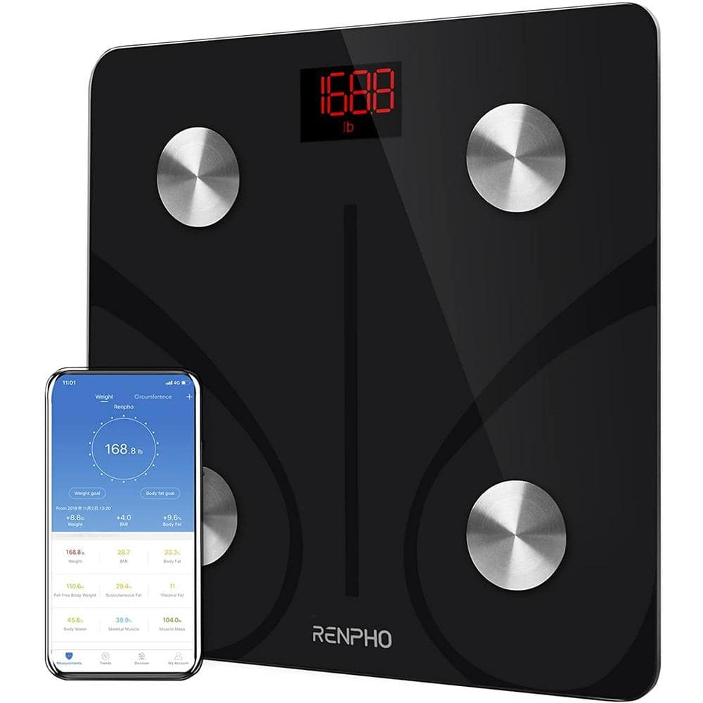 RENPHO Bluetooth Smart Body Scale with 13 metrics, Black PUS-ES-CS20M-BK -  The Home Depot