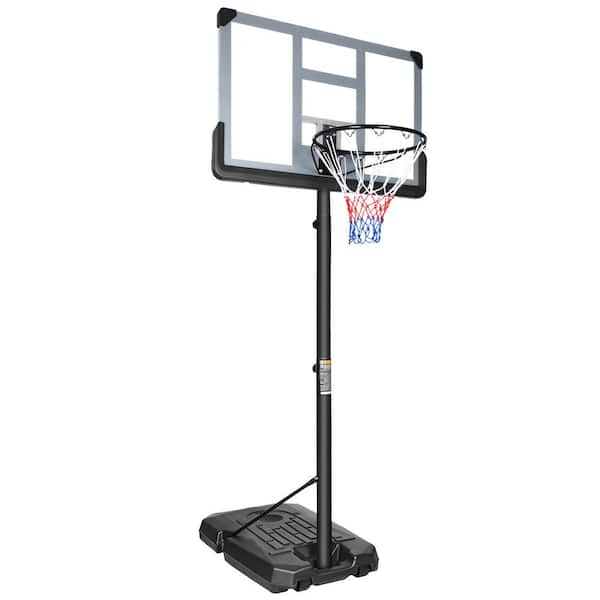 Huluwat 6.6 ft. to 10 ft.H Adjustable Portable Basketball Hoop Goal 44 in. Backboard, with Front Guide Wheels