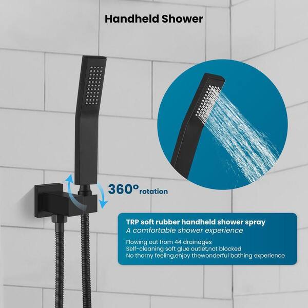 Lynzavix 2-Piece Rainfall Bathroom Shower System with 10 Inch Rain