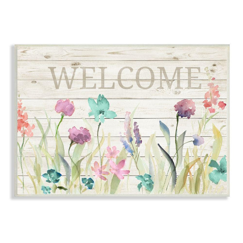 Welcome Sign Spring Wildflower Meadow Rustic Pattern By Lanie Loreth Unframed Print Nature Wall Art 13 in. x 19 in. price history on PriceWatchPro