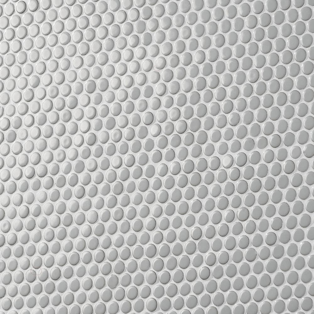 Gray Polished Ceramic Penny Round Mosaic Tile for Kitchen and Bathroom