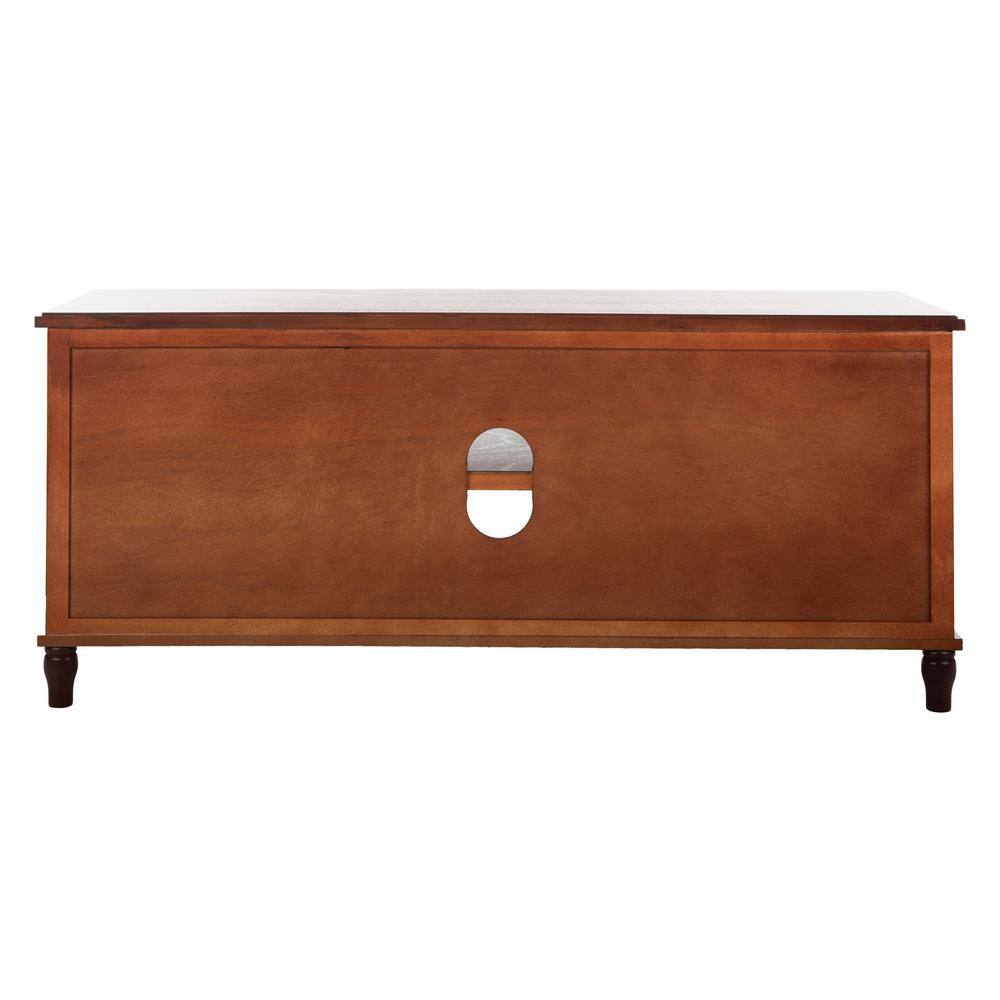 White Transitional Wood Entertainment Unit with Rattan Baskets