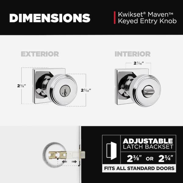 Kwikset Maven Polished Chrome Square Keyed Entry Knob with Smart