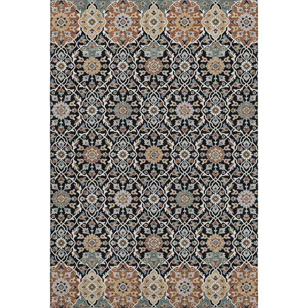 Mayfield Premium Machine Washable Abstract AMF2199 Black 3 ft. x 4 ft. Area Rug