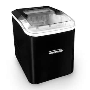 8.6 in. 26 lb. Self-Cleaning Portable Ice Maker Machine in Black with Handle