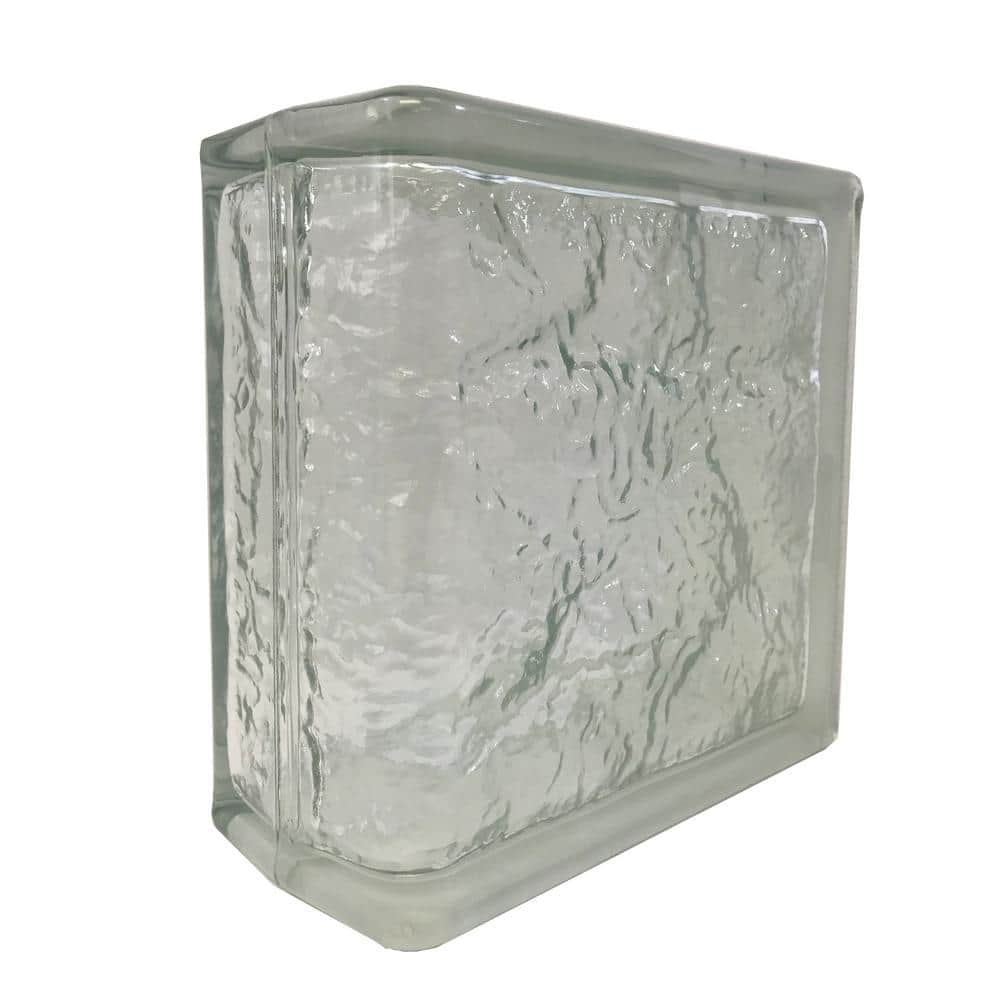 Seves Cortina 4 In Thick Series 8 X 8 X 4 In End Ice Pattern Glass Block Actual 775 X 775 X 3045