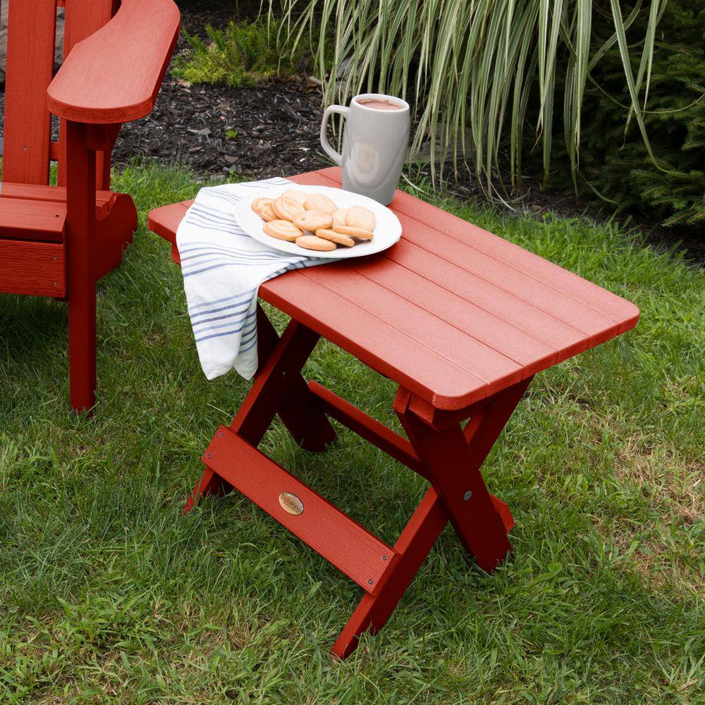 Adirondack Rustic Red Recycled Plastic Outdoor Folding Side Table price history on PriceWatchPro