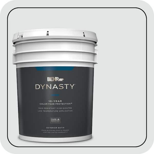 BEHR DYNASTY 5 gal. #BL-W02 Ice Sculpture Satin Enamel Exterior Stain-Blocking Paint & Primer