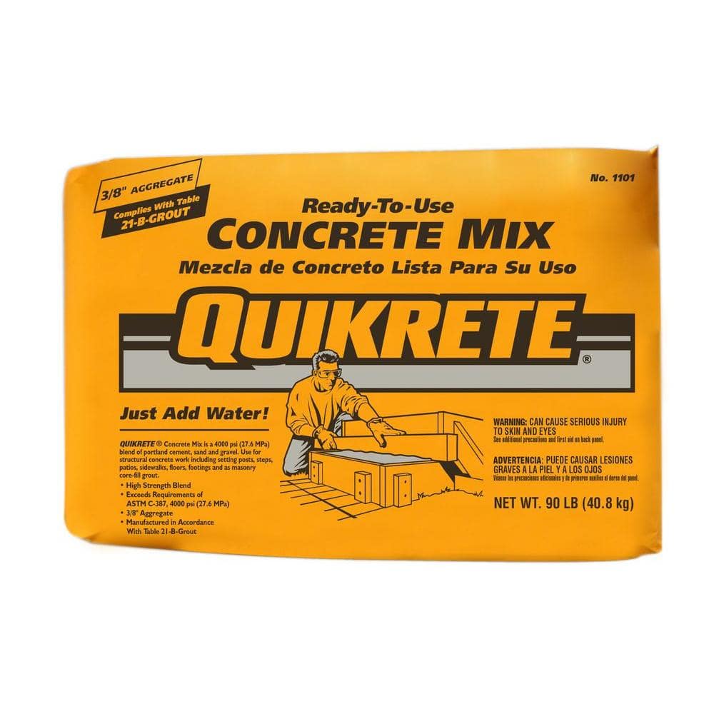 How many bags of concrete to make a cubic yard Quikrete 90 Lb Concrete Mix 110190 The Home Depot