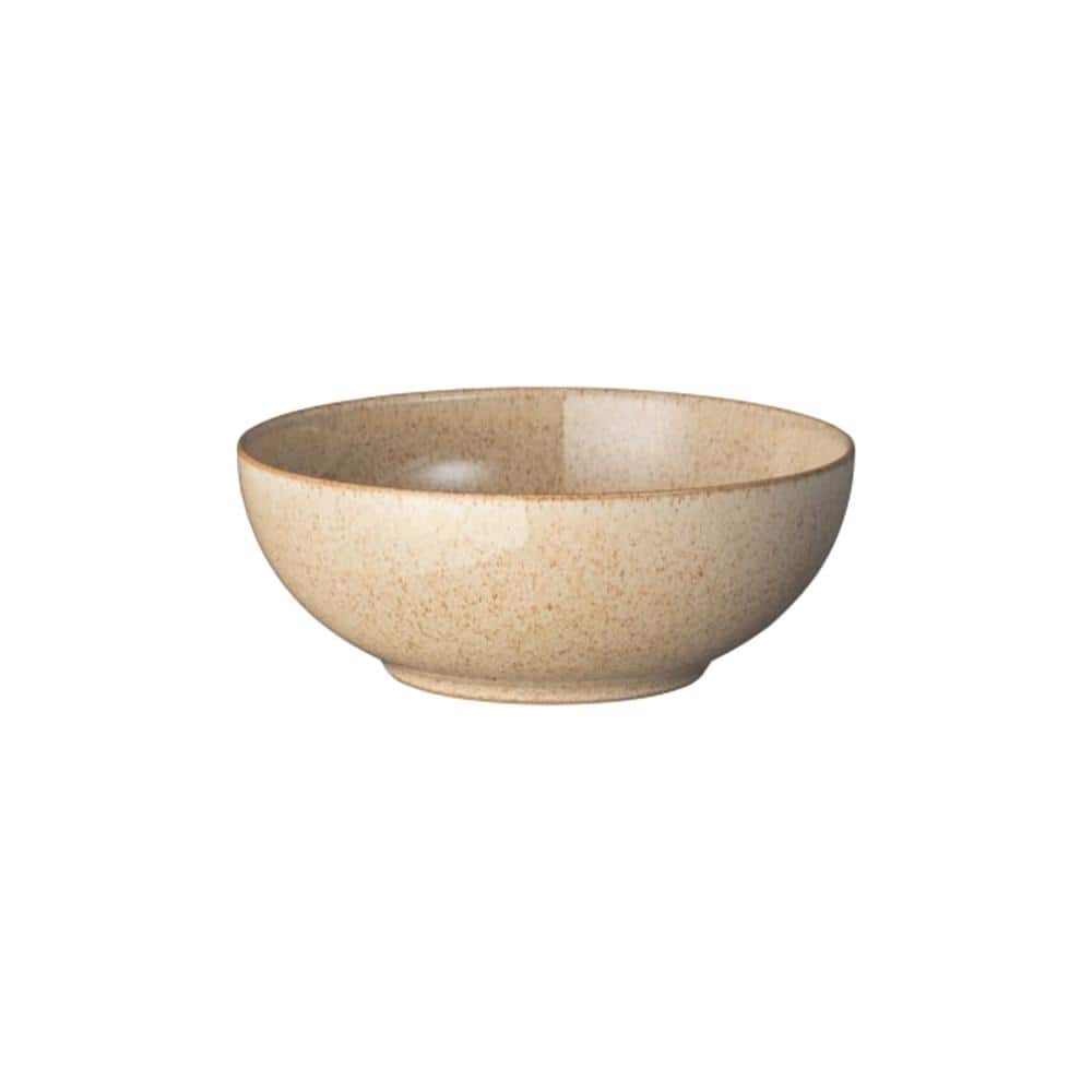 Ceramic Denby Studio Craft Birch Medium Ridged Bowl 25.5 x 25.5 x 5 cm Beige