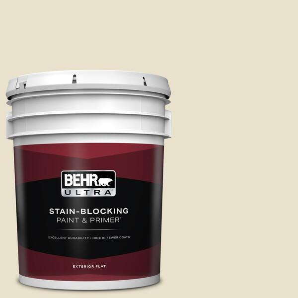 BEHR ULTRA 5 gal. #760C-2 Country Beige Flat Exterior Paint & Primer