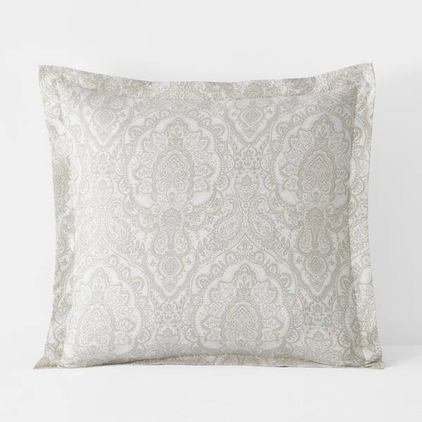 The Company Store Legends Luxury Vintage Damask Beige Sateen Euro Sham