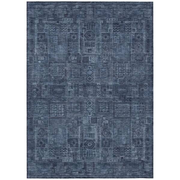 Chantille Machine Washable Indoor/Outdoor Abstract ACN2805 Navy 10 ft. x 14 ft. Area Rug