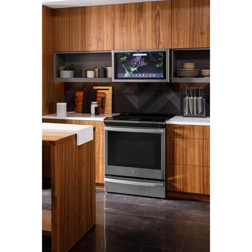 Profile 30 in. 5 Burner Element Smart Slide-In Induction Range with Self-Cleaning Convection Oven in Stainless Steel - Thumbnail 2