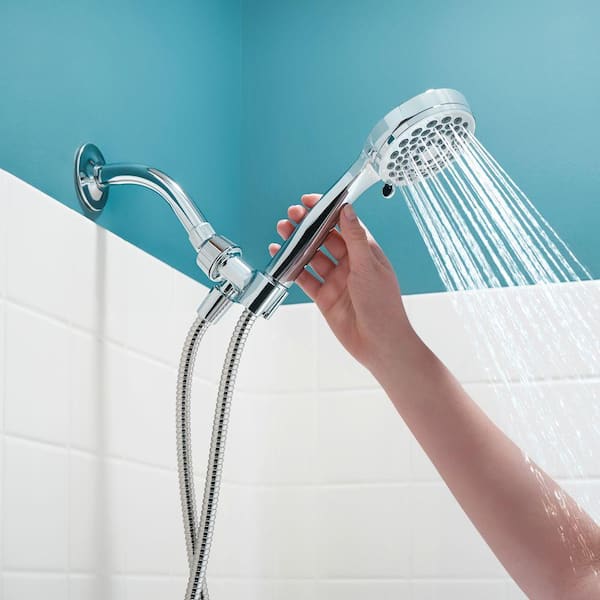 Bathroom Chrome Handheld Shower Head With Shower Hose and Bracket Holder 