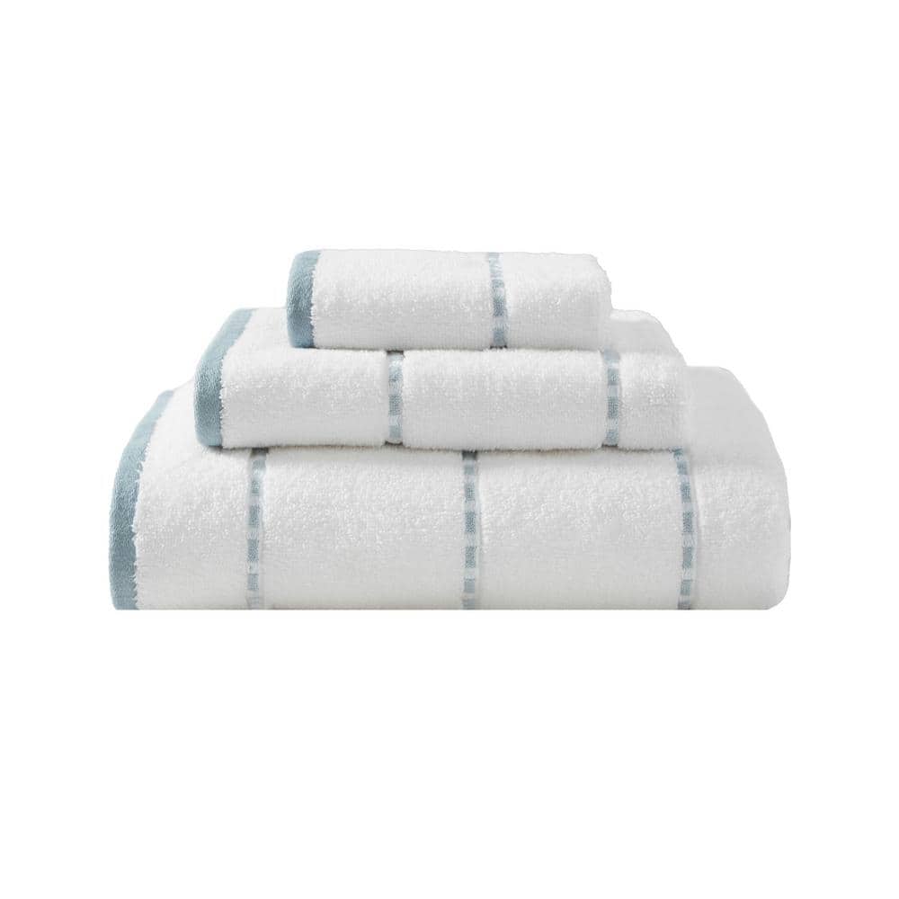 Tommy Bahama Ridley Solid 3-Piece Blue Cotton Towel Set USHSAC1262521 ...