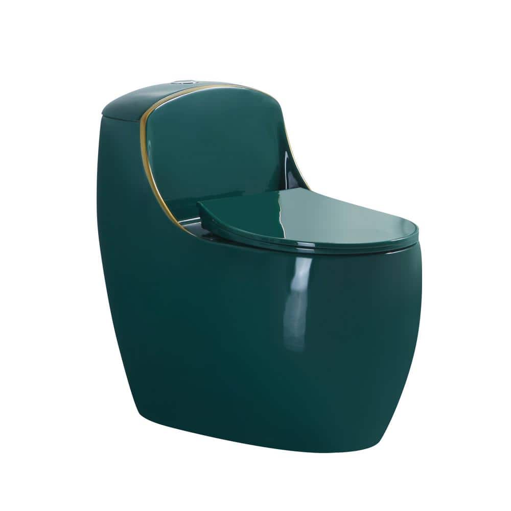 Single Flush Round Standard 1-Piece Toilet with Comfortable Seat Height, Mo