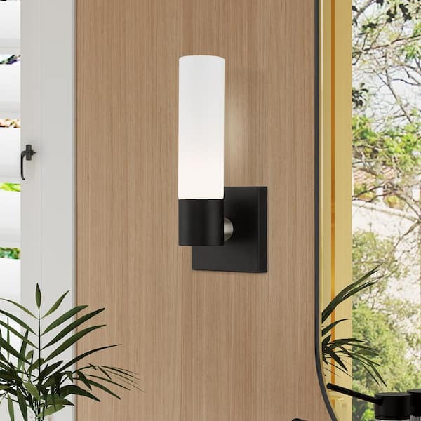 AVIANCE LIGHTING Aspen 4.5 in. 1-Light Black ADA Wall Sconce with