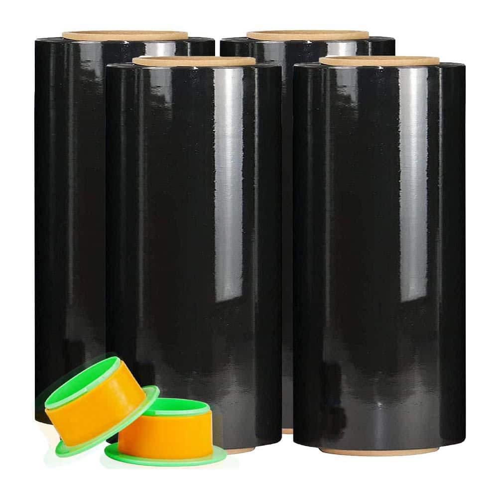 80-Gauge Black Stretch Film 12 x 1000 ft. 4-Pack with Plastic Handle Durable Self-Adhesive Wrapping for Moving Shipping price history on PriceWatchPro
