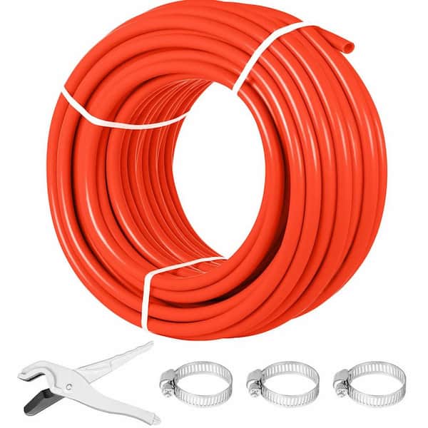 Oxygen Barrier 1/2 in.x 300 ft. Tube Coil EVOH PEX-B Pipe, for Residential Commercial Radiant Floor Heating, Red
