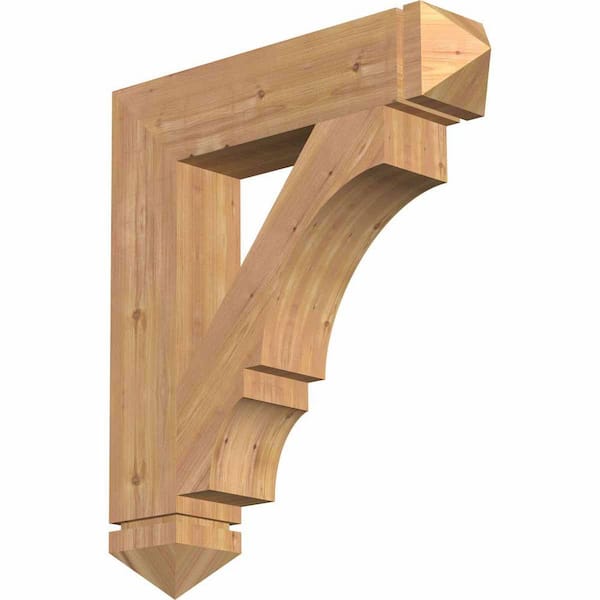 Ekena Millwork 5.5 in. x 32 in. x 28 in. Western Red Cedar Balboa Arts and Crafts Smooth Bracket