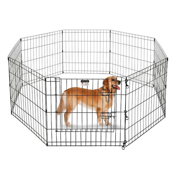 Eight 24 in. W x 24 in. H Panels 16 sq. ft. Playpen for Dogs