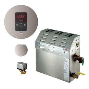6kW Steam Bath Generator with iTempo AutoFlush Round Package in Brushed Nickel