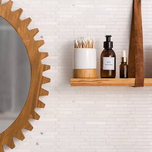 Glacier Dash White 11.75 in. x 12 in. Interlocking Honed Marble Mosaic Tile (14.687 sq. ft./Case)