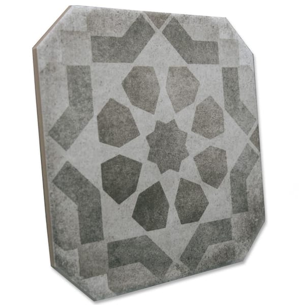 Laverton Octagon Deco Sombra 8 in. x 8 in. Porcelain Floor and Wall Tile (10.75 sq. ft. /Case)