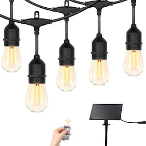 15 Bulbs 50 ft. Outdoor Solar LED Edison String-Light with Remote Control