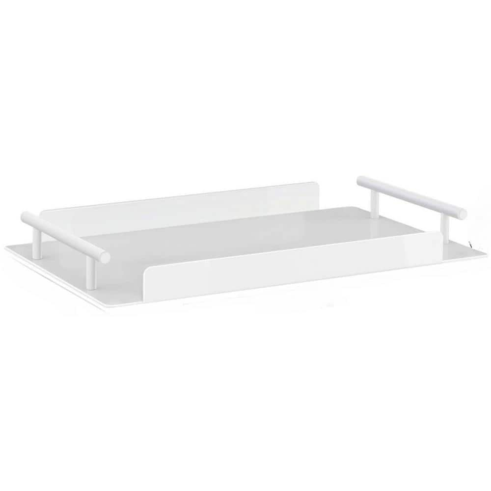 Dyiom Bathroom Organizer Countertop, 2-Pack of Bathroom Counter Organizer Decorative Tray Cosmetic Organizer, Black