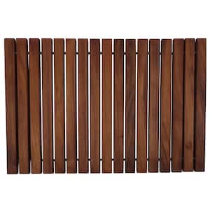 Nordic Style 23.62 in. x 15.75 in. Oiled Brown Teak Wood Indoor and Outdoor String Shower/Bath Mat