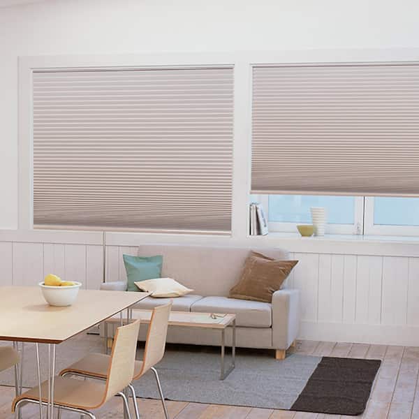 Redi Shade Easy Lift Cut-to-Size Natural Cordless Room Darkening Fabric Pleated Shades 30 in. W x 64 in. L