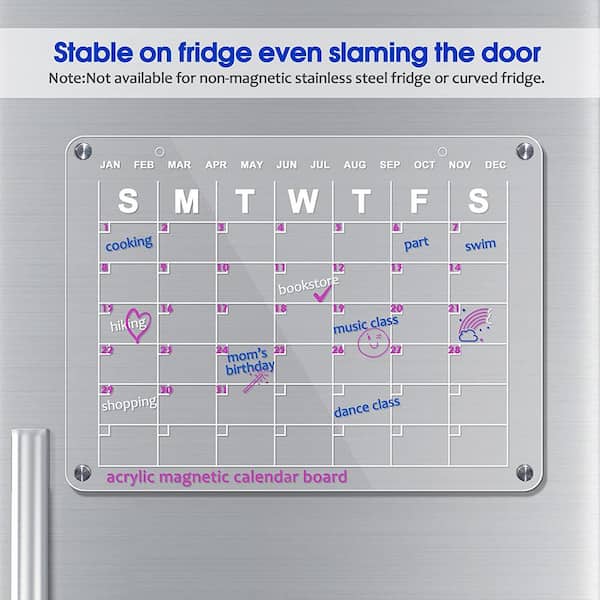 Refrigerator Magnetic Acrylic Calendar Transparent Strong Magnetic  Attraction The Writing Is Very Smooth Plan Marker Board