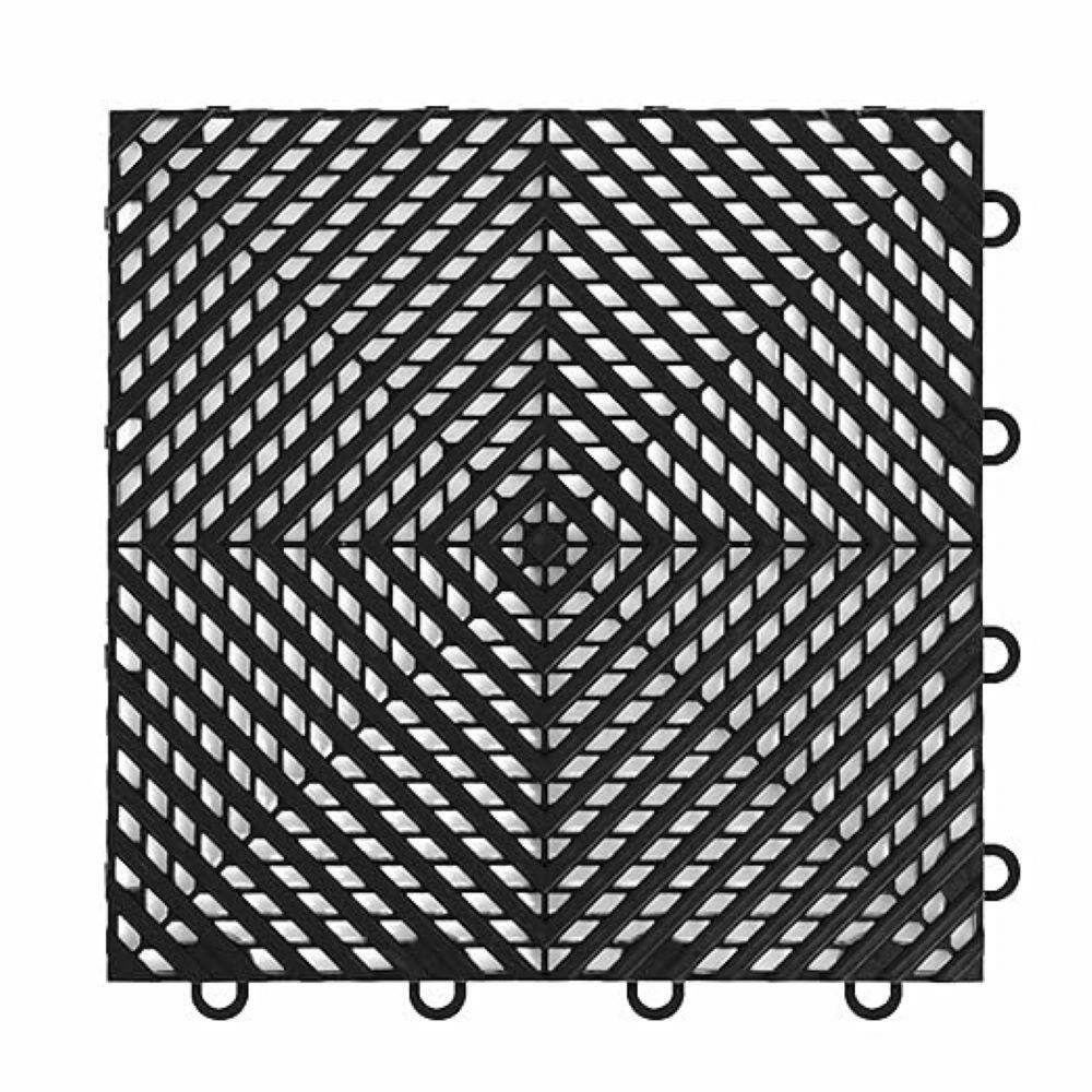 Nitro Vented 3/8 in. Garage Tiles, Black, 12 in. x 12 in., 52-Pack, Covers 52 sq. ft., Interlocking Floor Tiles price history on PriceWatchPro