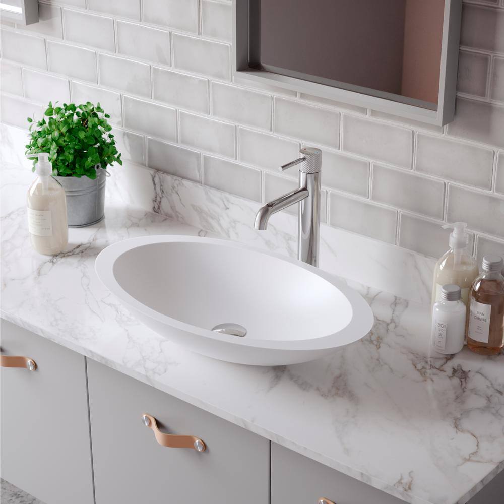 Tryst Chrome Single-Handle Vessel Bathroom Faucet with Drain Assembly