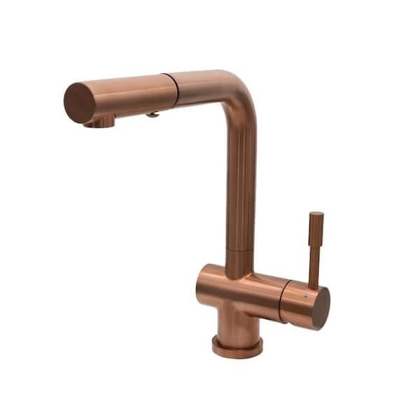 Lulani Nassau 1-Handle Pull Out Sprayer Kitchen Faucet (With Spray Feature) in Rose Gold