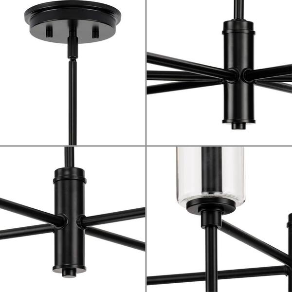 Progress Lighting Elara 6-Light Matte Black Transitional Chandelier